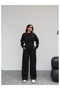 Crop Sweatshirt Şardonlu Tracksuit Set