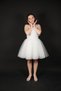 07-15 Years Old Girls' Ecru Color Ruffled Short Evening Dress - 2