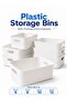 Plastic Storage Bins with Handles, Multi-Purpose Cabinet, Desk & Pantry Organizer