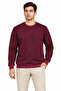 Men's 3-Piece Crew Neck Sweatshirt with Inner Ribbing, 2 Yarns, Plain Long Sleeves, Regular Fit - Burgundy - Gray - Red - 2