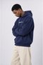 Men's Spirit Patch Detailed Oversize Hoodie Navy Blue - 3