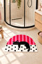 Digital Printing Non-Slip Washable Pink Polka Dot Cat Modern Bath Mat Bathroom Rug Bathroom Decor Home Decor 60X40 cm