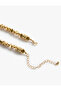 Steel Mixed Beaded Textured Big Heart Necklace - 3