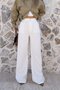 White High Waist Slim Fabric Jeans