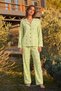 Women's Patterned Casual Long Sleeve Green Pajama Set