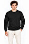 Men's 3L Crew Neck 2 Thread Plain Long Sleeve Regular Fit Sweatshirt - Black - Burgundy - 4