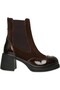 D26Kb-1945 Women's Genuine Leather Thick Heeled Casual Boots