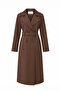 Double-Breasted Collared Belted Brown Trench Coat 14049 - 2