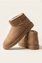 Women's Mini Mink Suede Ankle Boots with Fur Inside, Narrow Fit Shoes - 5