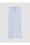 Vizyon New Season Blue Crew Neck Printed Women's Pajama Set - 4