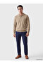 Özmarka New Season Beige Polo Collar Men's Sweatshirt - 2