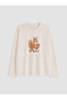 Ozmarka New Season Pink Crew Neck Printed Women's Pajama Set - 2