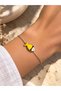 Adjustable Bracelet with Yellow Enamel Fish Figure - 3