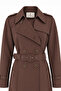 Double-Breasted Collar Epaulettes Belted Brown Trench Coat 12528 - 5