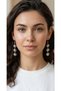 Silver Color Three Marquise Model Women's Earrings
