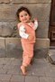 Baby Girl Set 3-Piece Set with Hooded Vest Seasonal Top and Bottom Set - 4