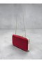 Burgundy Satin Silver Metal Detailed Crystal Stone Embroidered Chain Strap Women's Evening Dress Bag Wedding Engagement Graduation - 6
