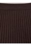 Brown Zippered Crepe Pleated Skirt - 6