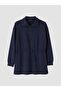 Two Mt Shop Quality Lcw Modest Navy Blue Interlock Plain Comfortable & Relaxing Women's Sweatshirt Tunic - 5
