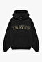 Traves Pray for Swag Back Printed Black Oversize Unisex Hoodie - 2