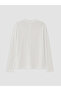 Vizyon New Season White Crew Neck Long Sleeve Men's T-Shirt - 2
