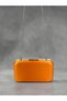 Orange Satin Silver Metal Detailed Crystal Stone Embroidered Chain Strap Women's Evening Dress Bag Wedding Engagement Graduation - 5