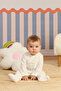Elephant Embroidered Velvet Jumpsuit 0 Months-12 Months White - 5