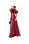 One-Shoulder Ruffle Gown One-Shoulder Flared Red Women's Dress - 2