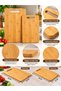 Set of 2 Bamboo Cutting Boards 30X20 - 28X18 cm Chopping and Presentation Board with Handle - 5