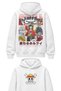 Oversize Monkey D. Luffy Back Print Hooded Sweatshirt, Unisex One Piece Anime Themed Hoodie