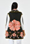Women's Khaki Italian Floral Embossed Wool Felt Vest 40 - 48 Size - 4