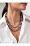 2-Piece Silver Color Bijouterie Necklace