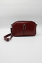 Women's Burgundy 4-Compartment Zippered Front Accessory Lined Crossbody Shoulder Bag - 2
