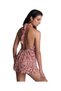 Beach Walk Teddy Jumpsuit, Deep Neckline, Gold Detail, Elegant Design - 3