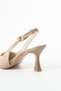 Women's Mink Suede Pointed Toe Buckle Thin Heeled Slingback Shoes - 3