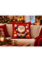 Christmas Sparkle 3D Knitted Look Decorative Set of 2 Throw Pillow Covers with Santa Claus and Wreath Pattern - 3