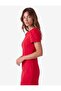 Crew Neck Short Balloon Sleeve Mini Dress with Stitching Detail - 2