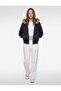 Comfortable Fit Long Sleeve Zippered Faux Fur Hooded Sweatshirt with Raised Pockets