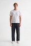 Comfortable Fit, Double Ribbed Combed Cotton Sweatpants with Zipper Pockets, Straight Leg - 4