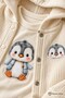 Baby Set Penguin Patterned Hooded Cardigan 3-Piece Top and Bottom Set Seasonal - 6