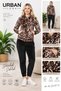 Women's Leopard Patterned Hooded Zippered Tracksuit Set – Comfortable Casual 2-Piece Set