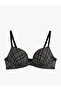 Supported Extra Padded Plaid Patterned Tulle Bra