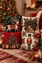 Set of 4 New Year Themed Throw Pillow Covers 43X43 cm |   Christmas Deer Pine Tree Lead Soldier