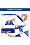 Portable Foldable Camping Picnic Table with Seats Chairs and Umbrella Hole, 4-Seat Fold Up Travel Picnic Table, Blue - 4