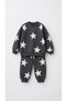 Children's Cotton Star Patterned Anthracite Sweatshirt and Sweatpants Set - 3
