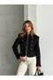 Women's Special Model Scuba Suede Fabric Zippered Jacket with Apollet Detail