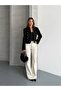 Women's Special Model Scuba Suede Fabric Zippered Jacket with Apollet Detail - 5