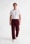 Comfortable Fit, Double Ribbed Combed Cotton Sweatpants with Zipper Pockets, Straight Leg