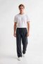 Comfortable Fit, Double Ribbed Combed Cotton Sweatpants with Zipper Pockets, Straight Leg