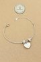 Steel Bracelet - Heart Model Snake Chain with Movable Bead Stone 316L Steel Bracelet 16+5cm